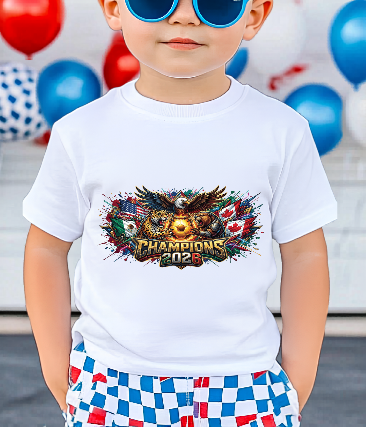 FIFA World Cup 2026 Champions USA Mexico Canada Soccer Graphic T-Shirt (physical)