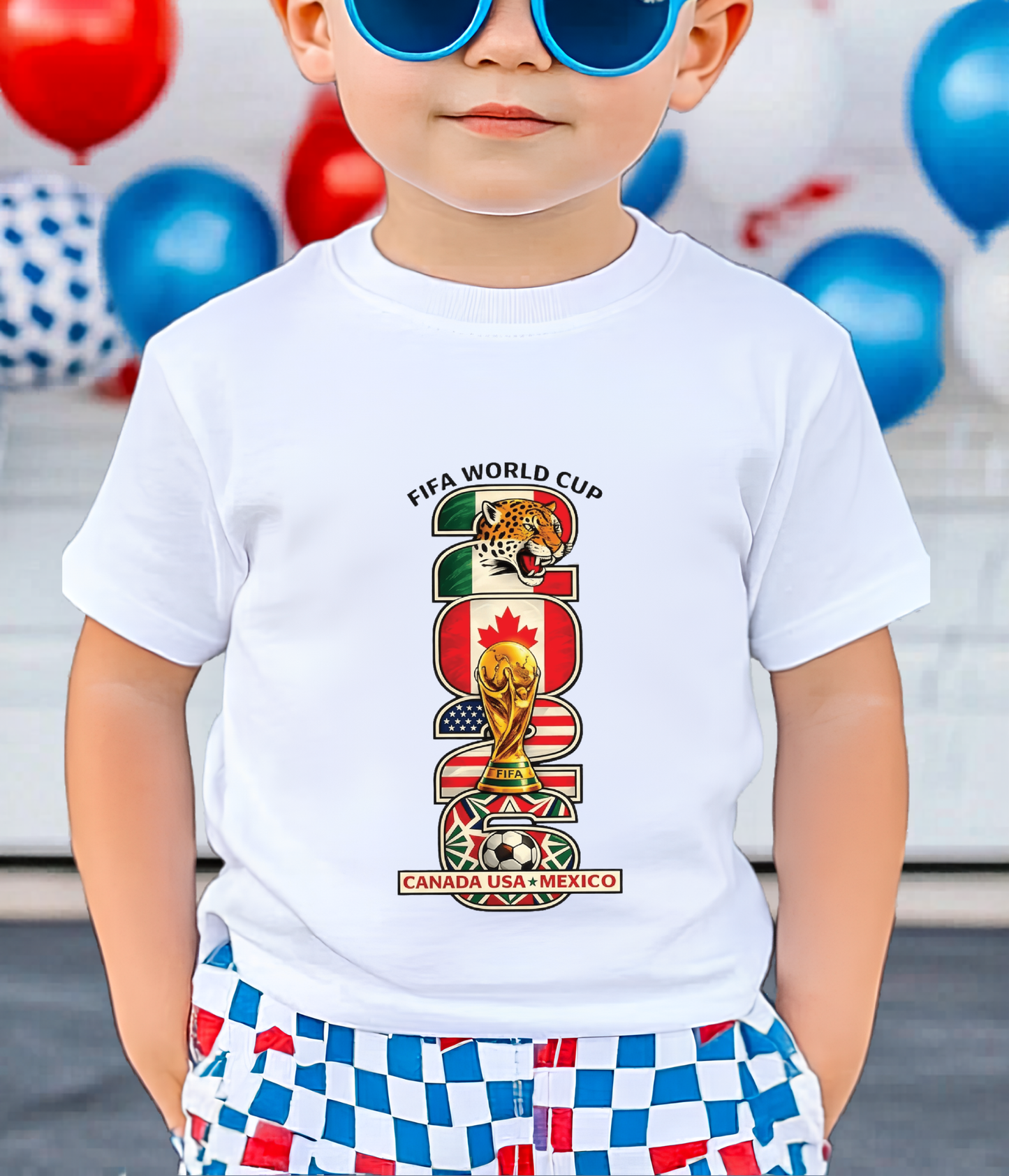 FIFA World Cup 2026 Canada-USA-Mexico Vertical Graphic T-Shirt (physical)