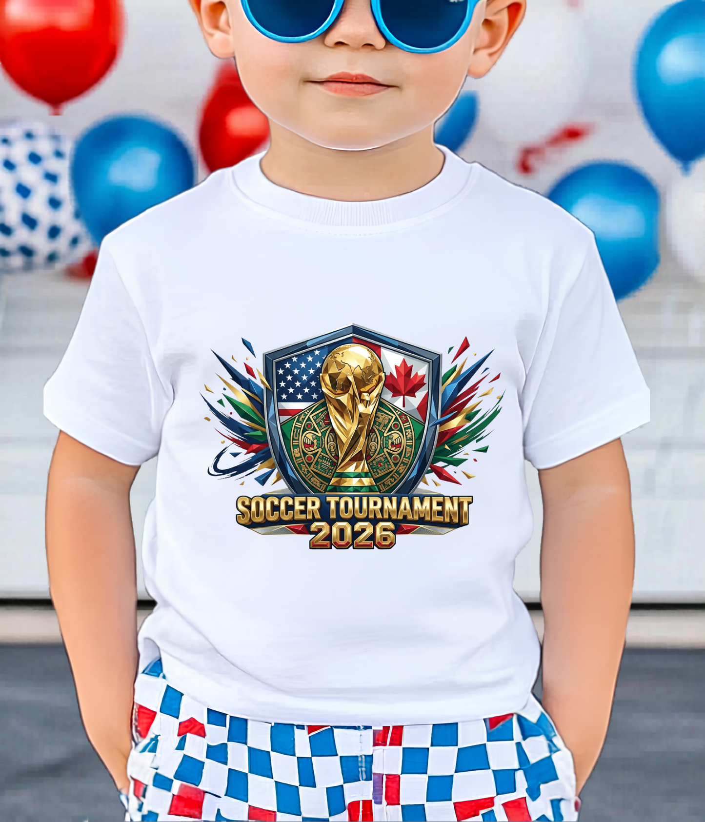 Geometric Aztec Shield 2026 International Football Emblem Fan Top (physical)