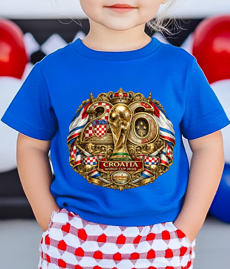 Croatia World Cup 2026 Premium Golden Graphic Black T-Shirt (physical)