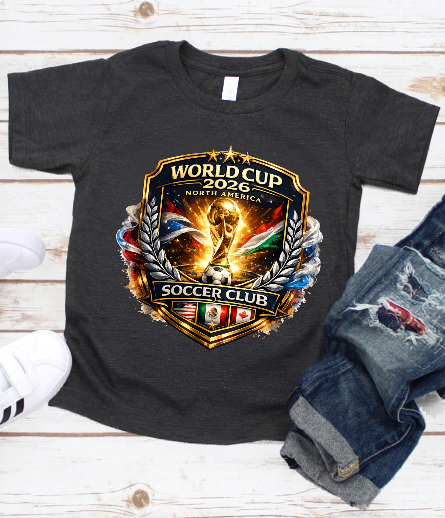 World Cup 2026 North America Soccer Club Light Blue Graphic T-Shirt (physical)