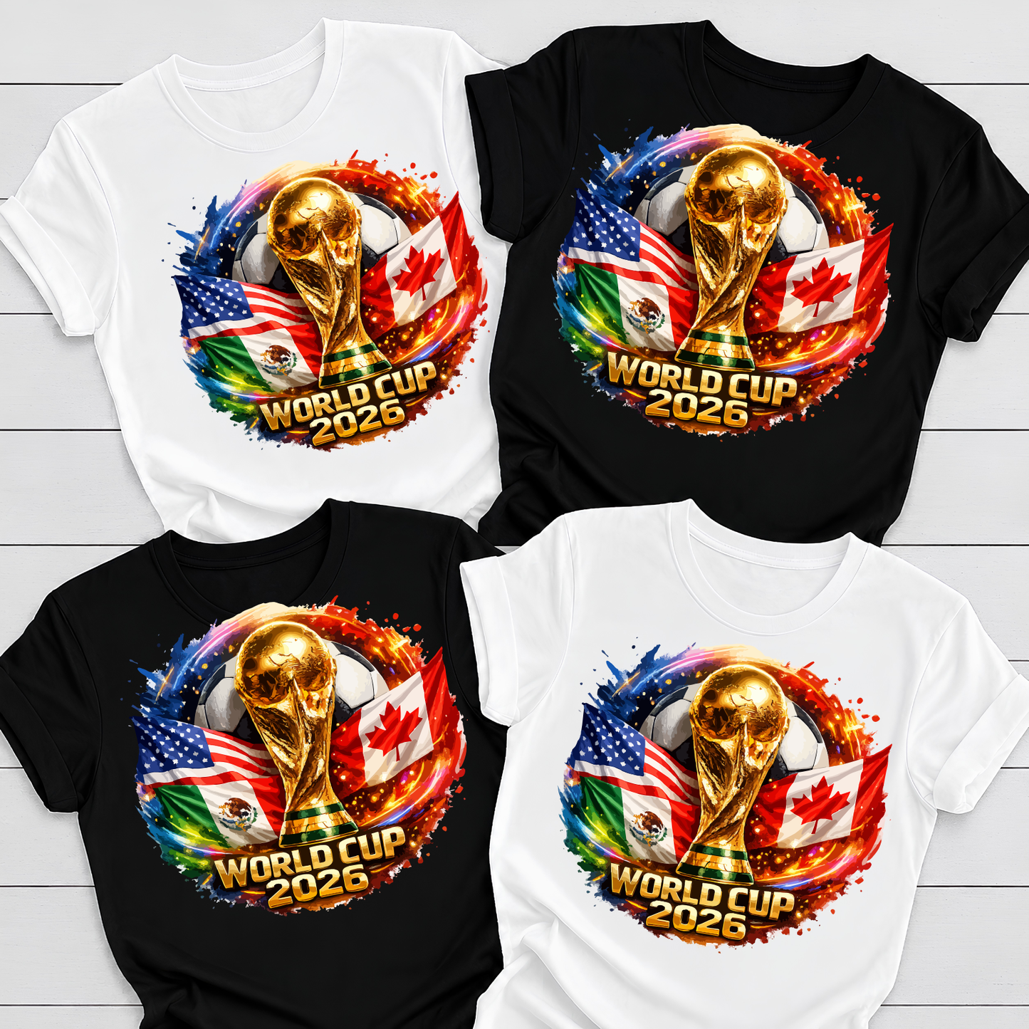 Official World Cup 2026 Host Countries USA, Canada & Mexico Graphic T-Shirt Collection (physical)
