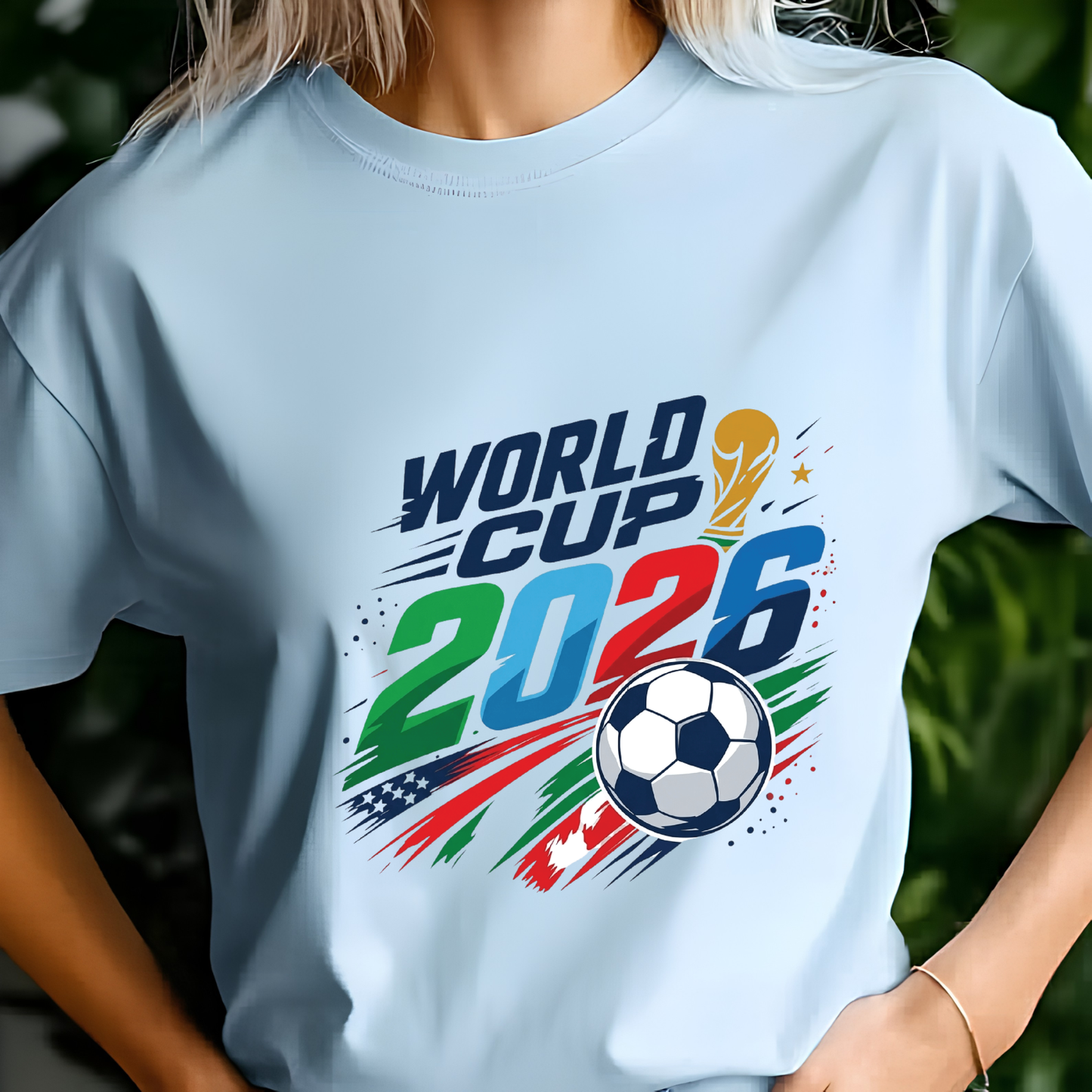 FIFA World Cup 2026 Colorful Soccer Logo Fans Graphic T-Shirt (physical)