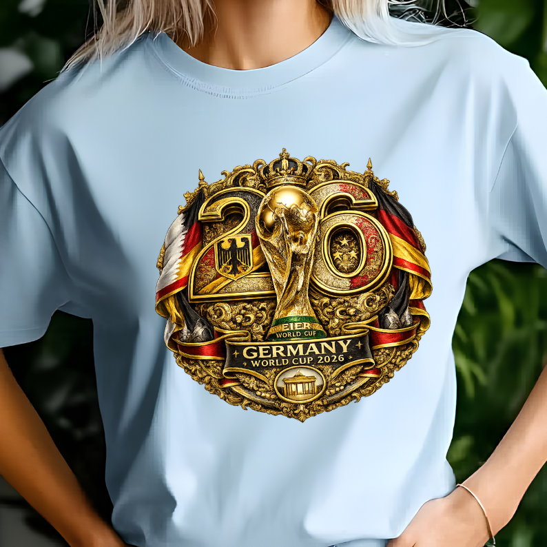Germany World Cup 2026 Premium Golden Graphic T-Shirt (physical)