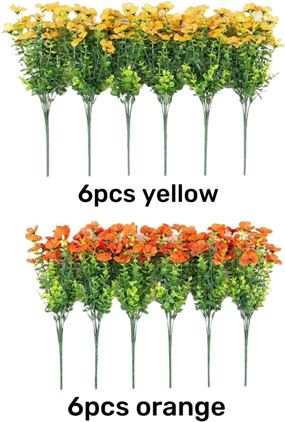 Artificial Fall Flowers Faux Mums for Outdoor Indoor Garden Home Decoration- 12 Bundles