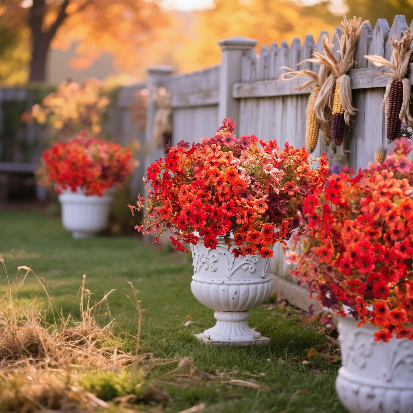 20 Bundles UV Resistant Artificial Fall Flowers