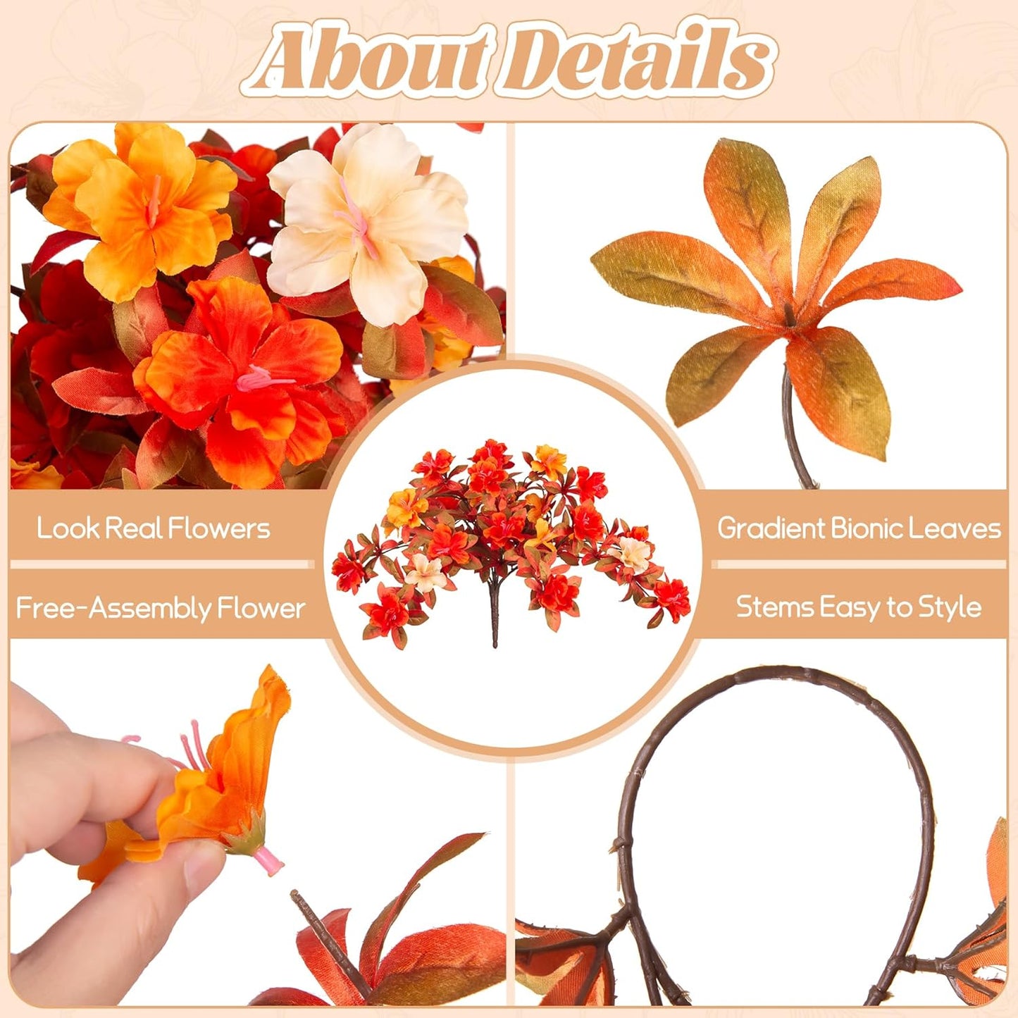 2 bundle Fall Flowers Artificial for Decoration
