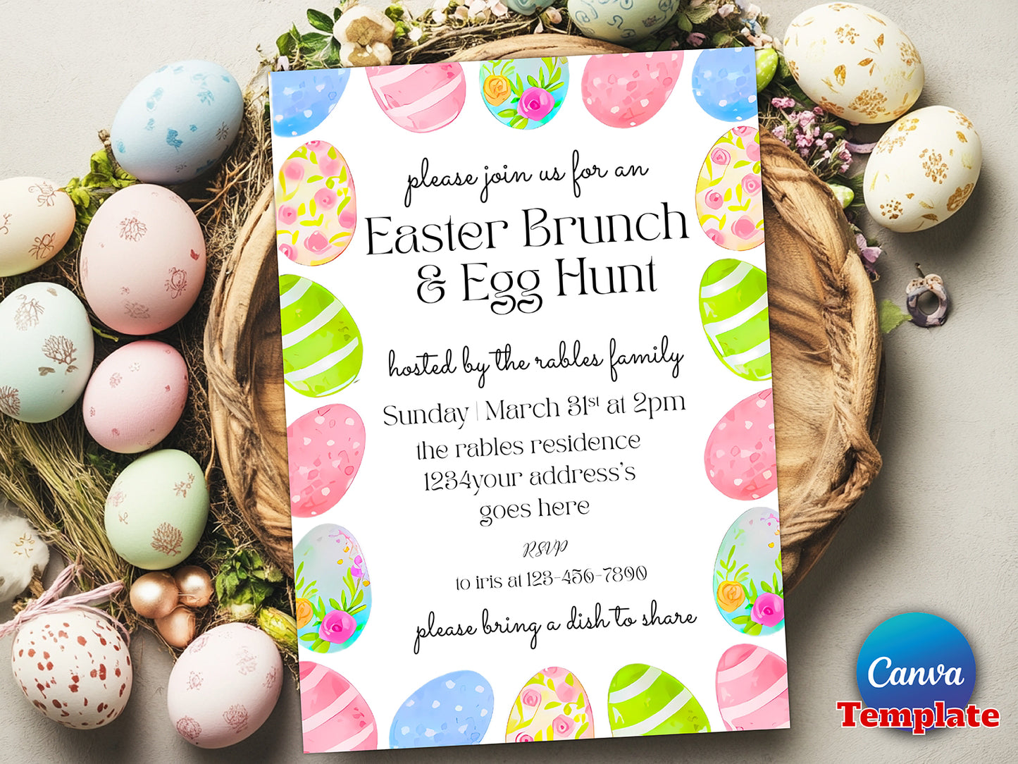 Easter Egg Hunt Invitation(Printable)