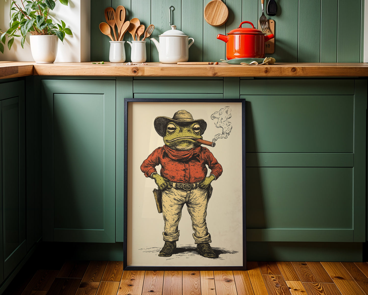 Cowboy Frog Farmer Print(Printable+Physical)