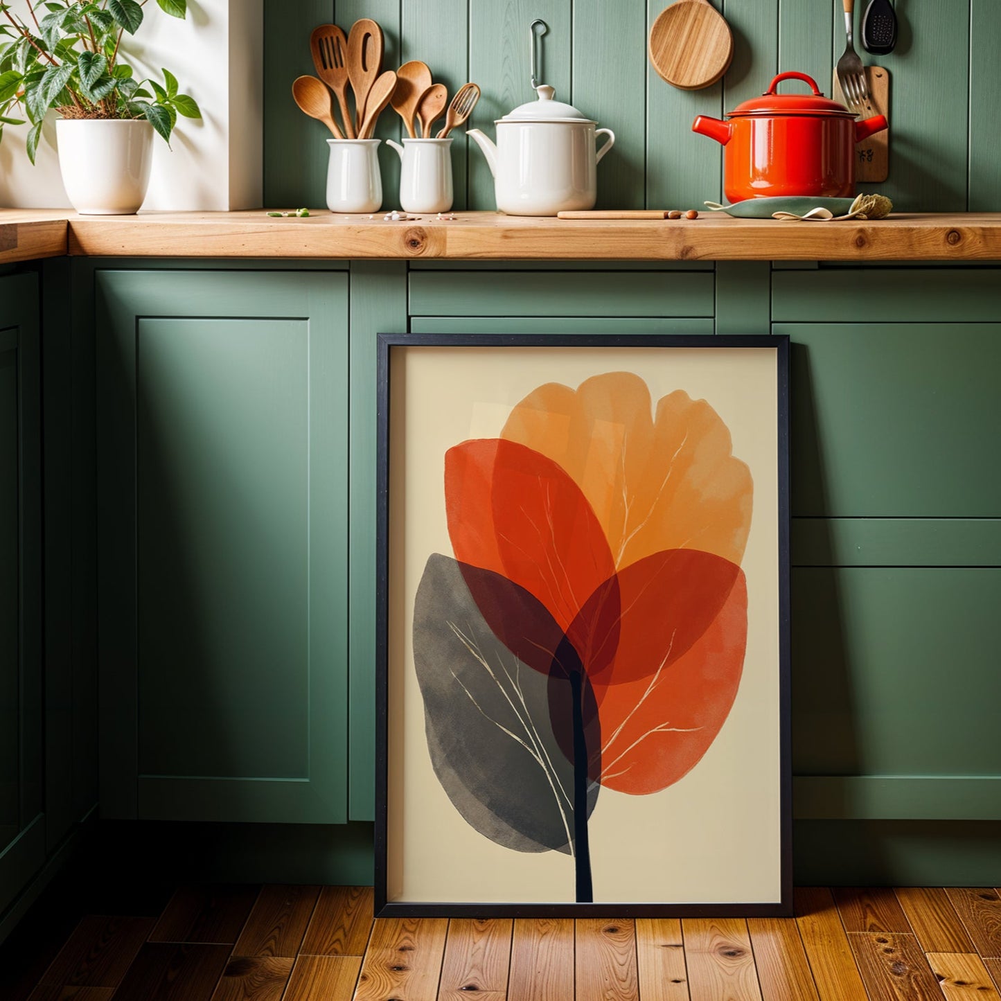 Abstract Botanical Floral wall art print(Printable+Physical)