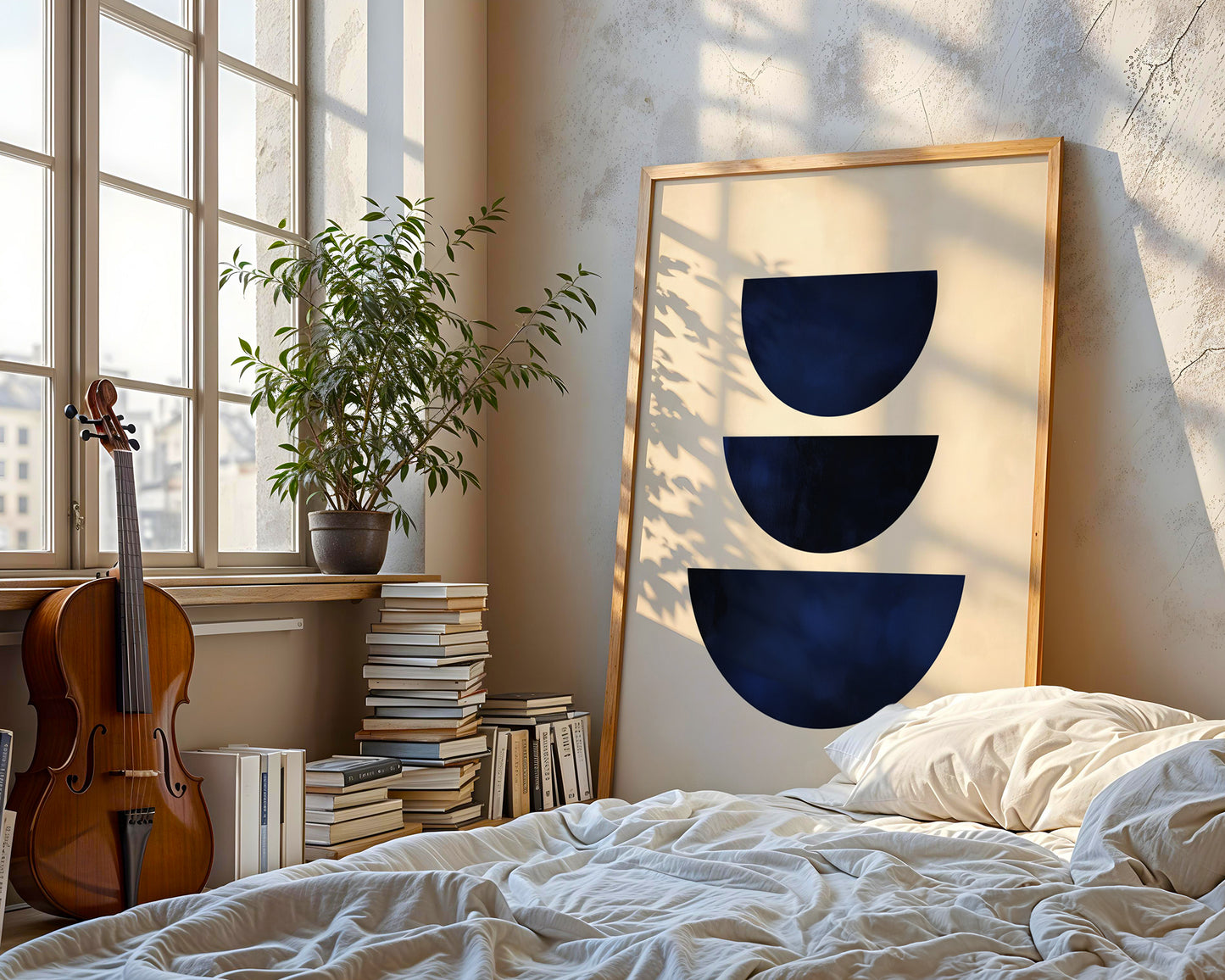 Royal Blue Minimalist Abstract Printable Wall Art(Printable+Physical)