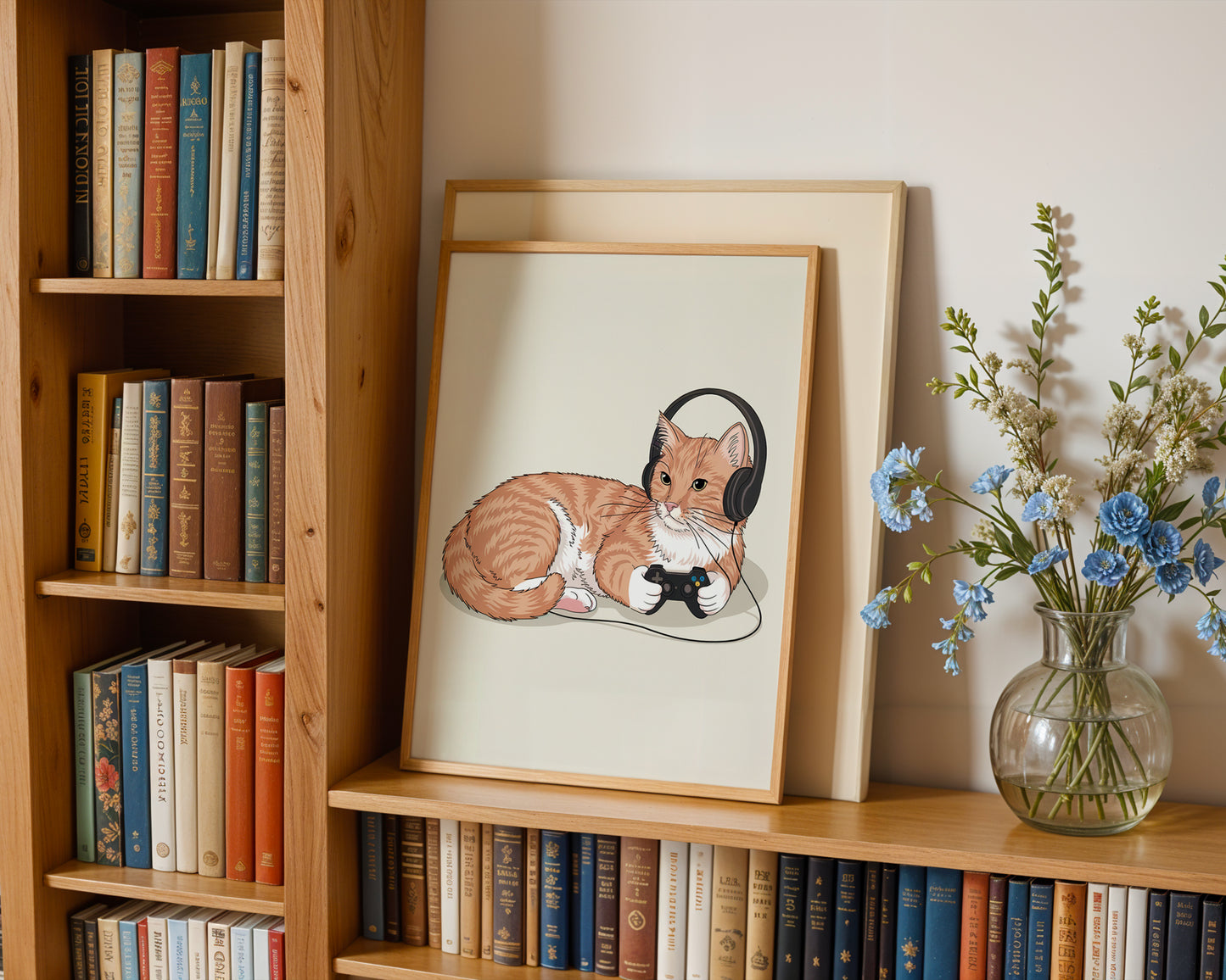Gamer Cat Print Wall Art (Printable+Physical)