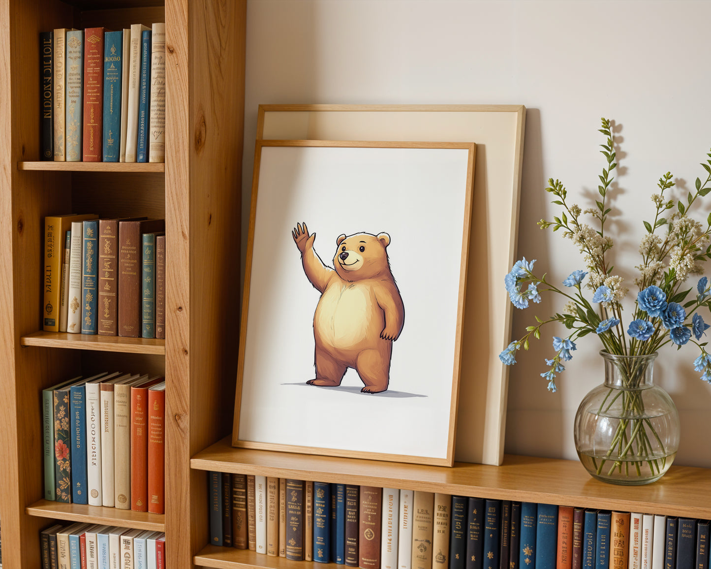 Beige Nursery Bear Wall Art(Printable+Physical)