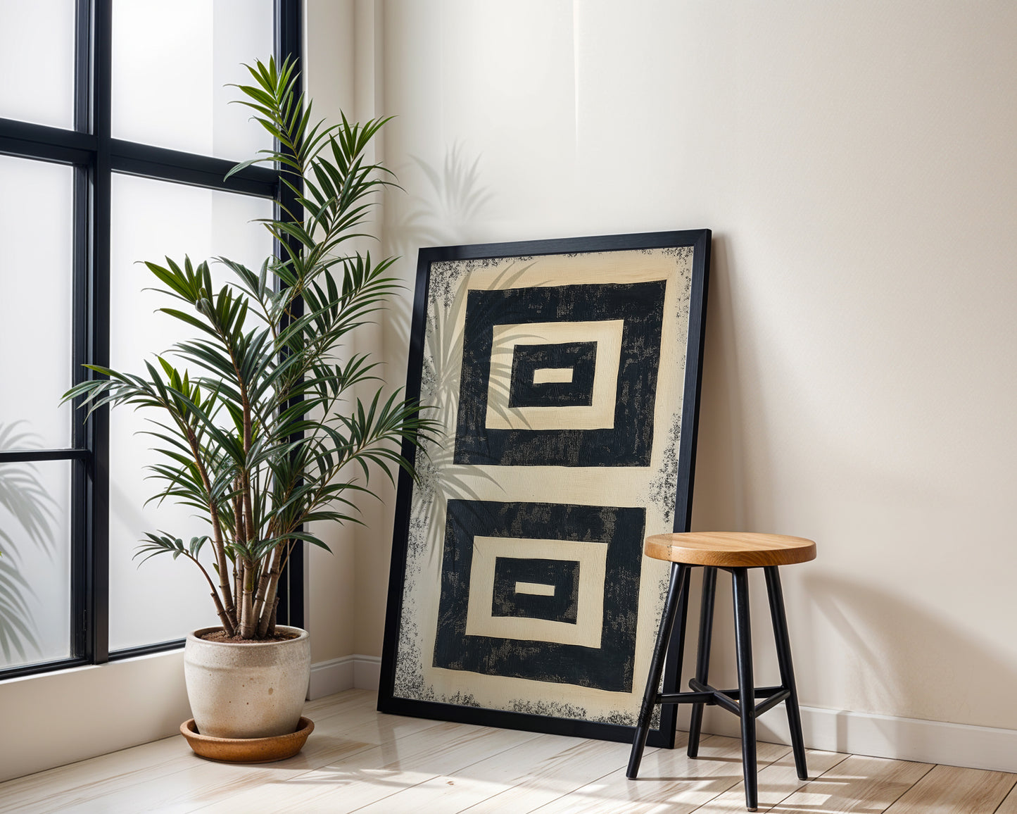 Organic Minimalist Beige and Black Printable Wall Art(Printable+Physical)