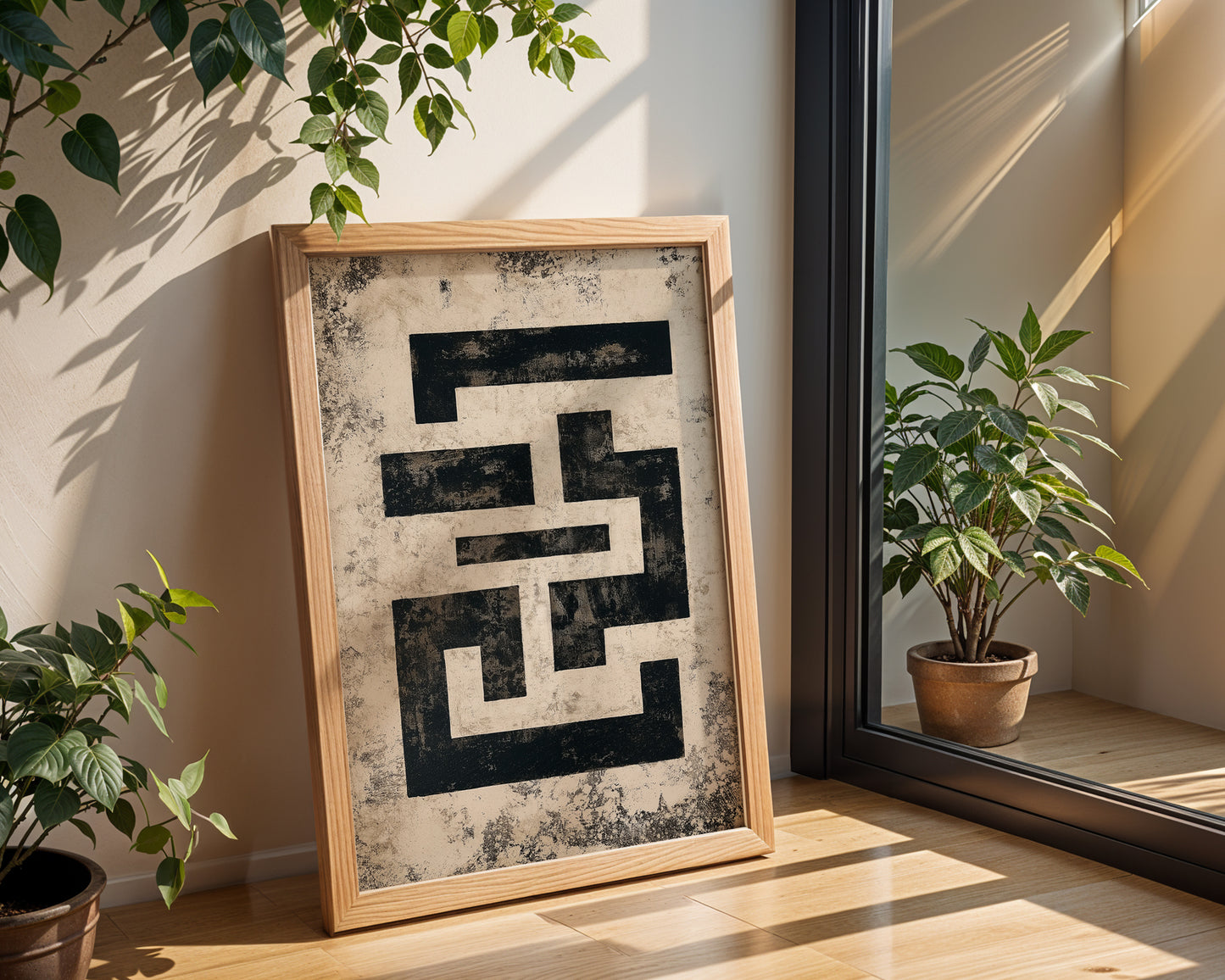 Organic Minimalist Beige and Black Printable Wall Art(Printable+Physical)