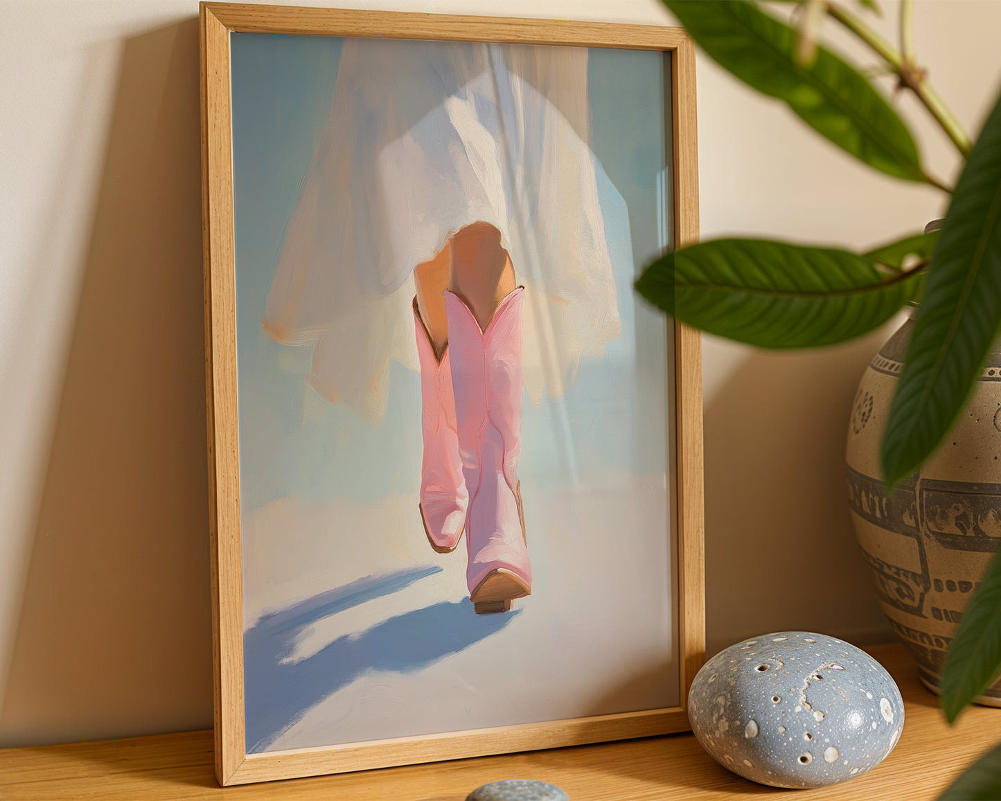 Coastal Cowgirl Boots Beachy Poster Wall Art(Printable+Physical)