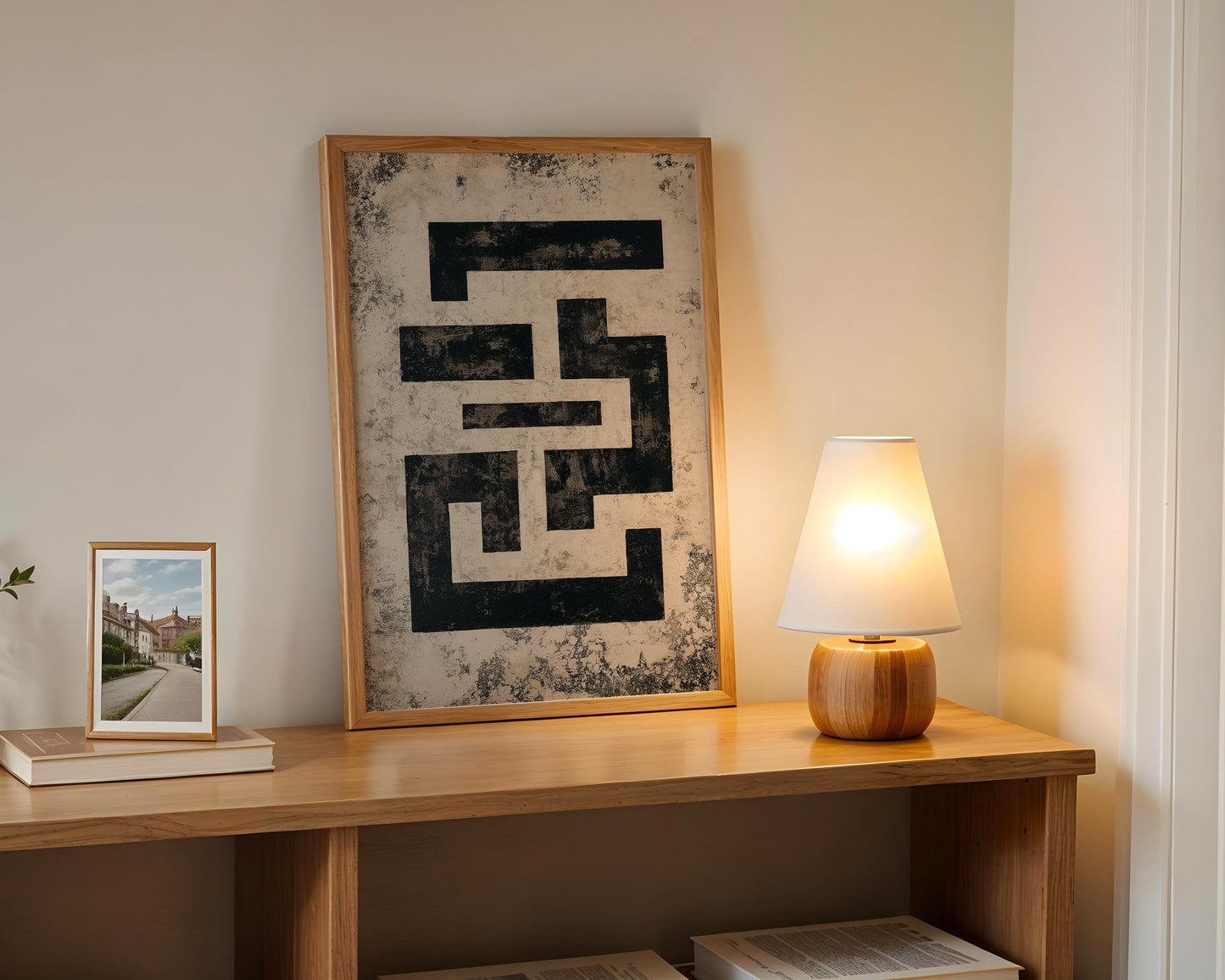 Organic Minimalist Beige and Black Printable Wall Art(Printable+Physical)