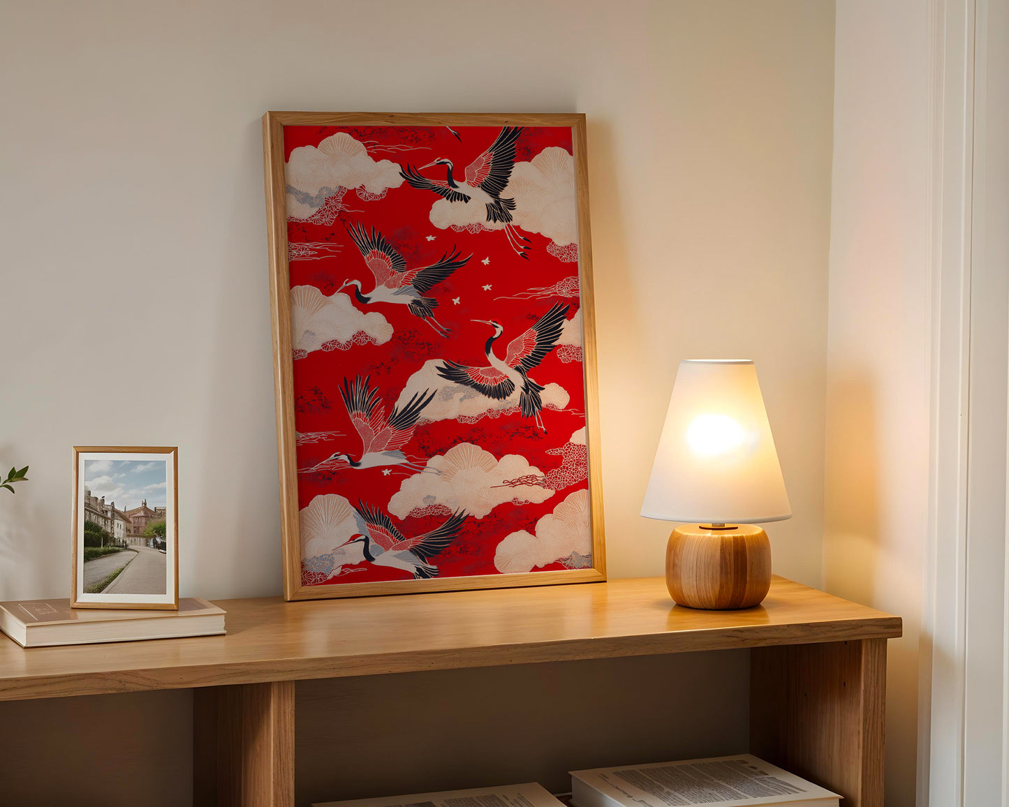 Flying Red Crane Print(Printable+Physical)