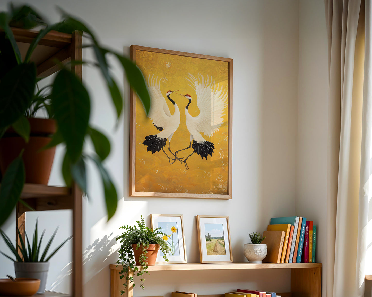 Flying Cranes Japandi Style Print (Printable+Physical)