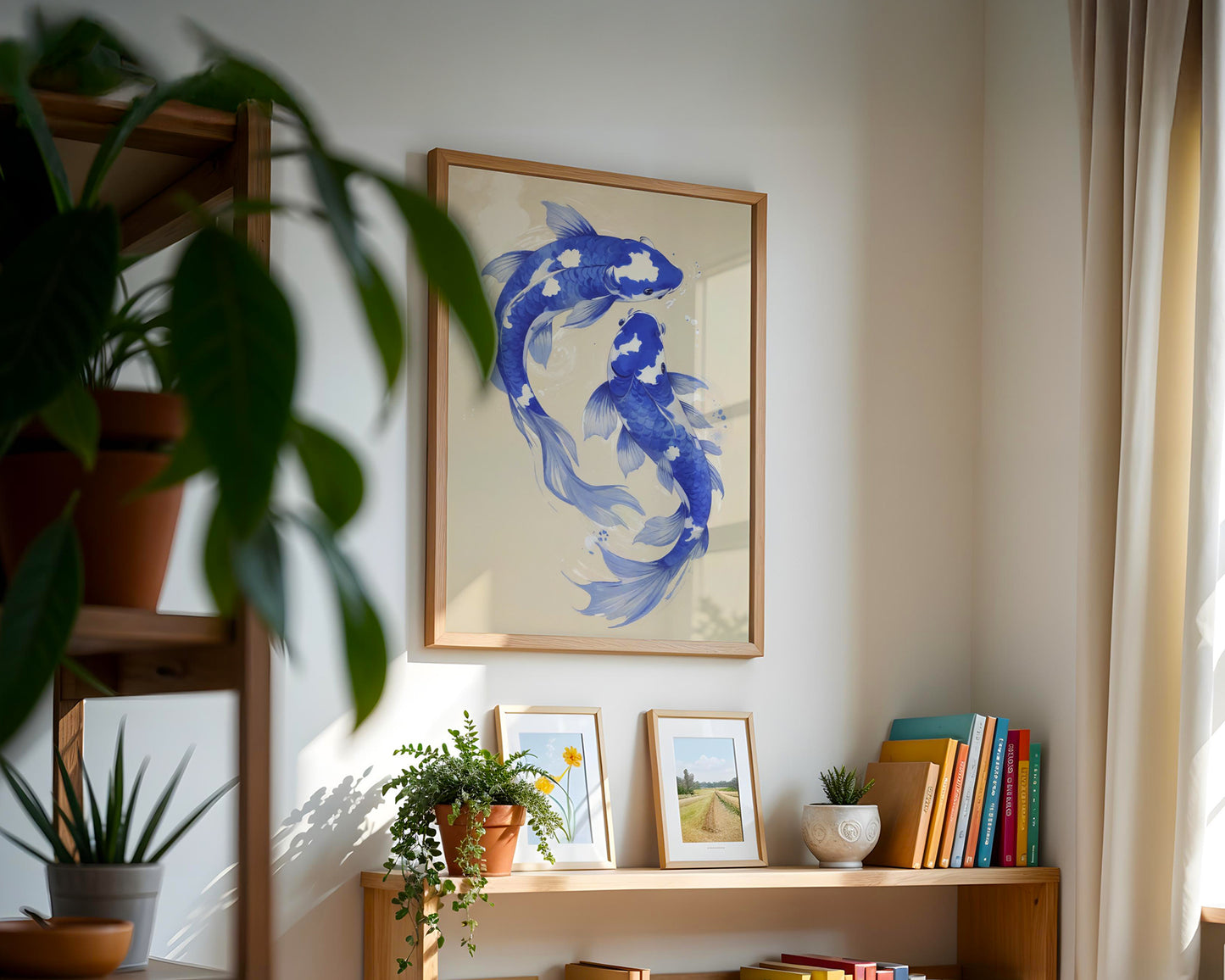 Blue koi fish japanese Art Print(Printable+Physical)