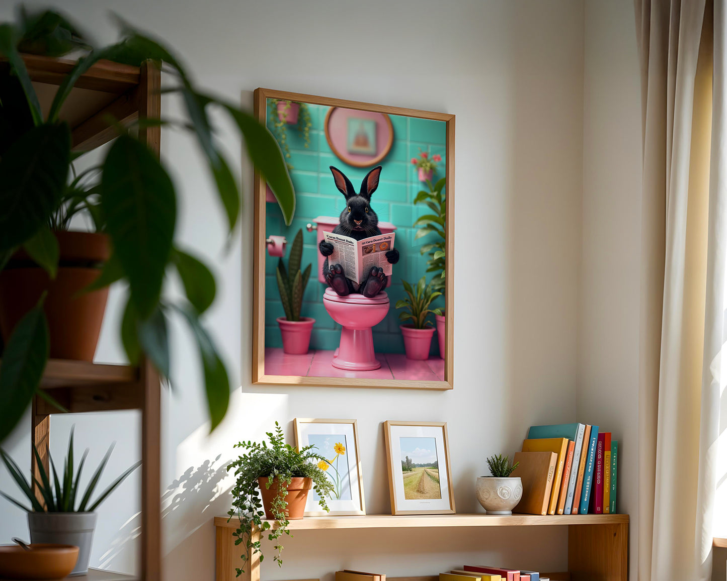 Bathroom Bunny Print(Printable+Physical)