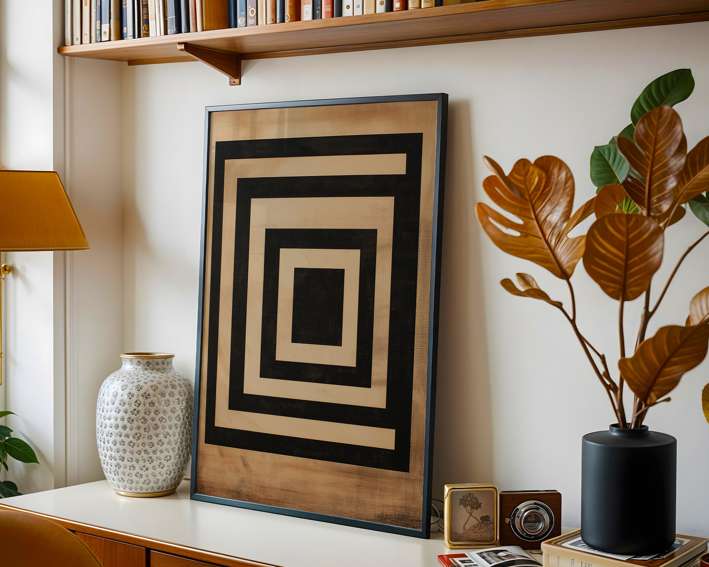 Organic Minimalist Beige and Black Printable Wall Art(Printable+Physical)
