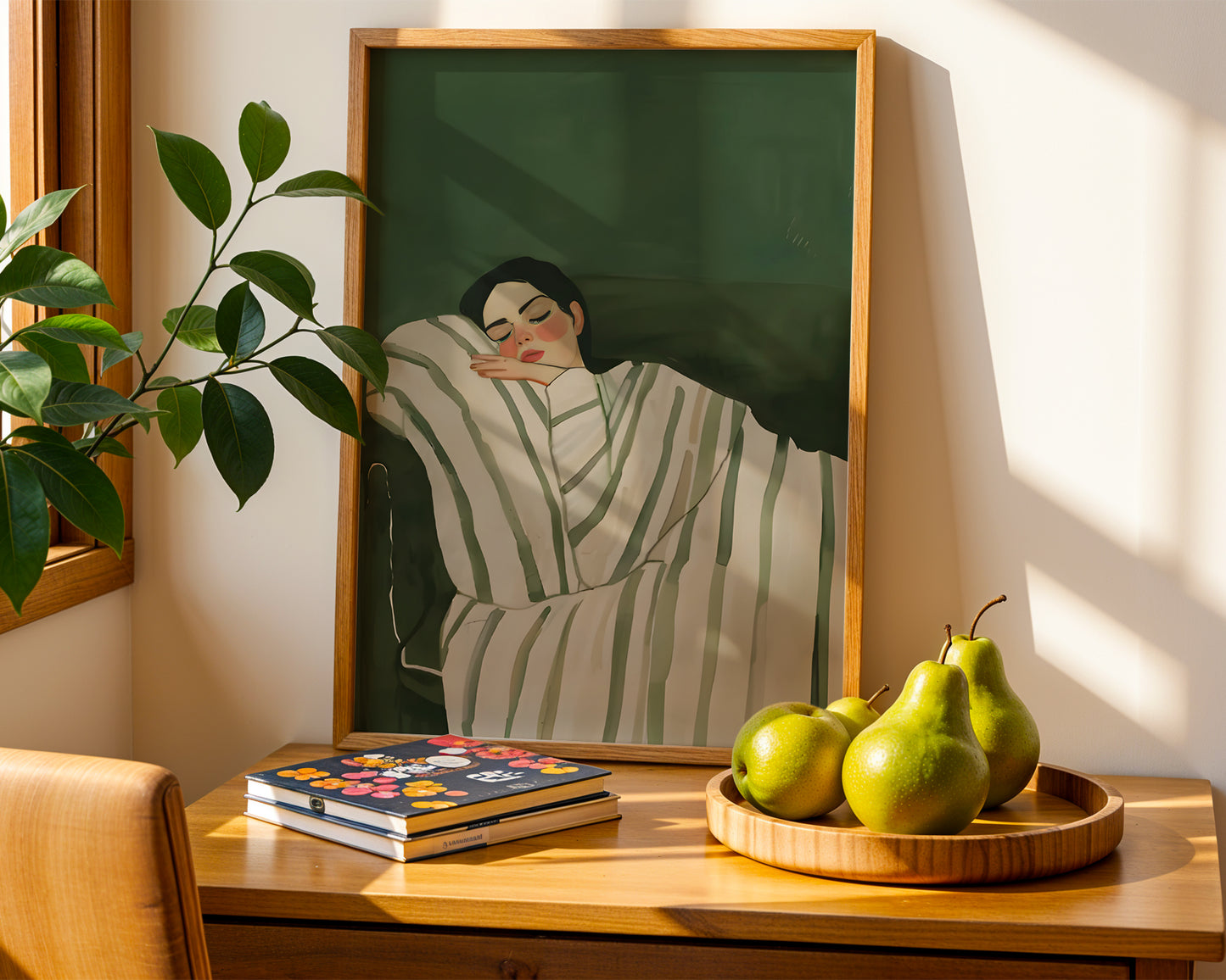 Emerald Green Abstract People Large Wall Art(Printable+Physical)