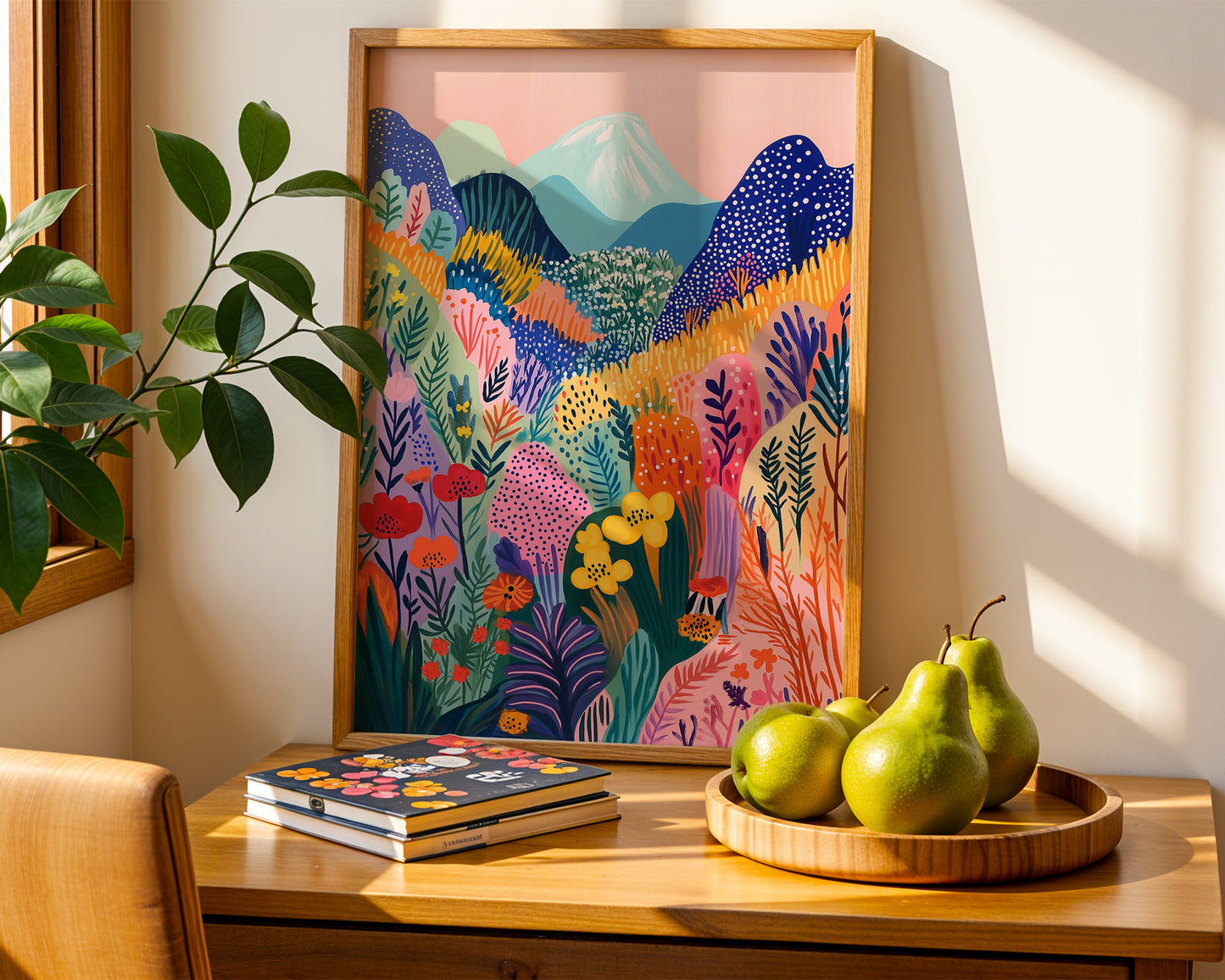 Abstract Patchwork Mountain Wall Art(Printable+Physical)