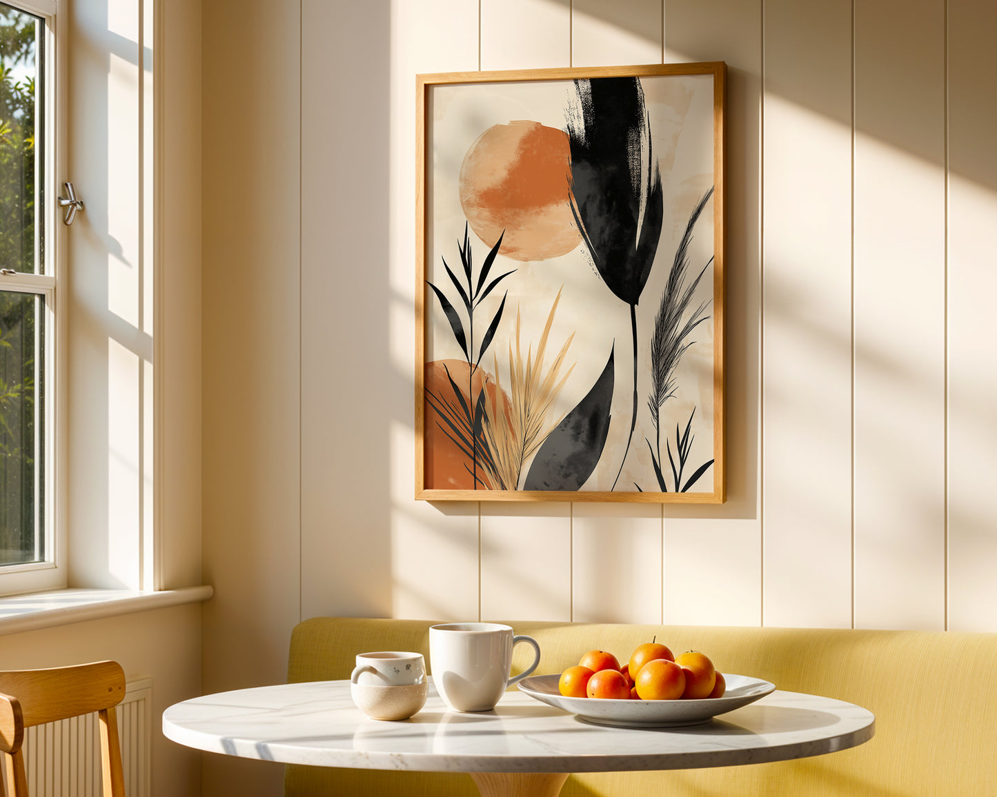 Black Beige and Brown Abstract Print(Printable+Physical)