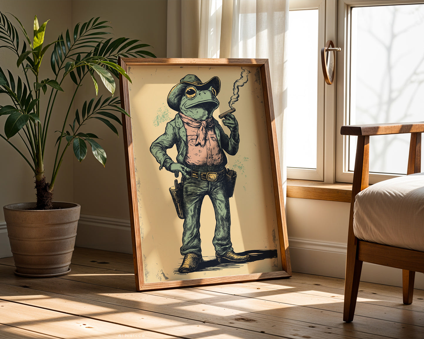 Cowboy Frog Farmer Print(Printable+Physical)
