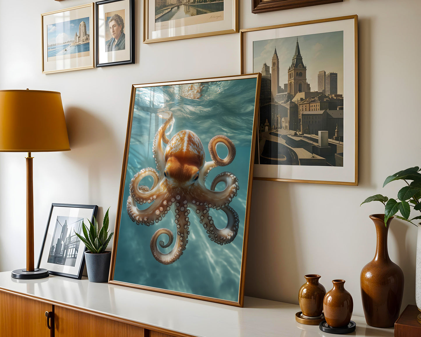 Oyster Shell Painting Colorful Pastel Abstract Coastal Beach (Printable+Physical)