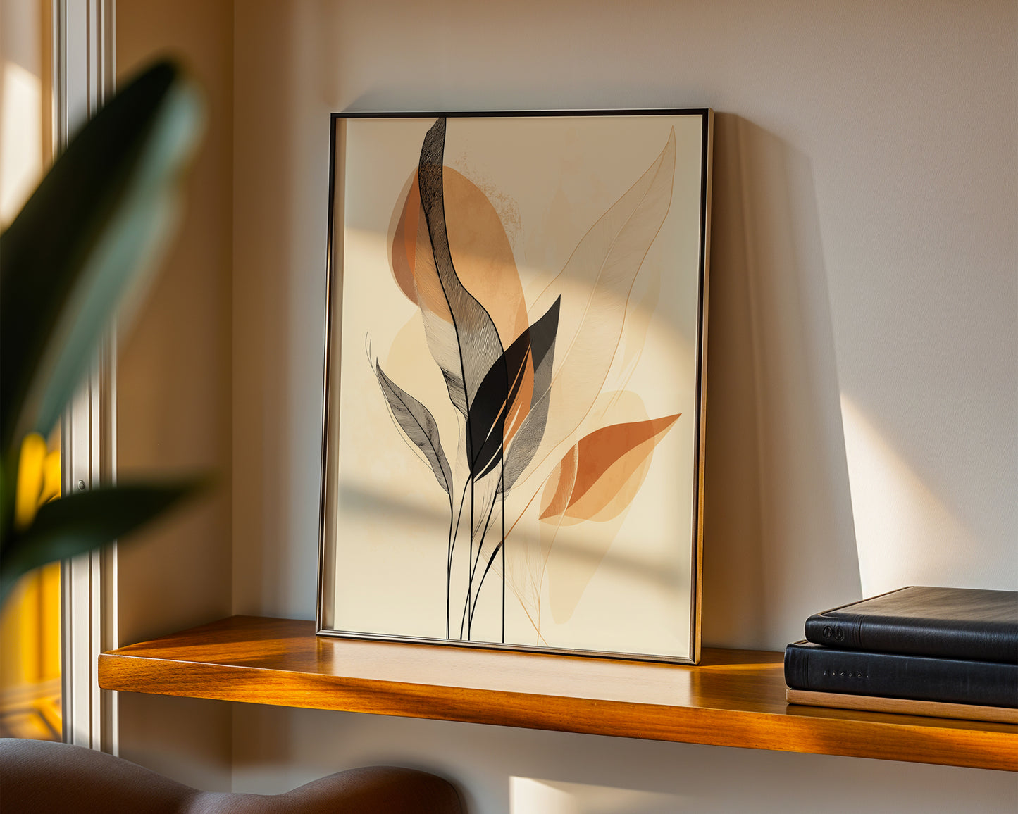Black Beige and Brown Abstract Print(Printable+Physical)
