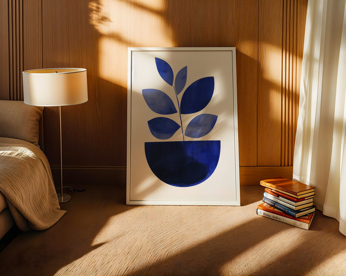 Royal Blue Minimalist Abstract Printable Wall Art(Printable+Physical)