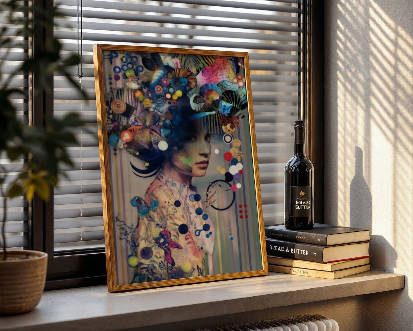 Modern surrealist design woman canvas print wall painting(Printable+Physical)