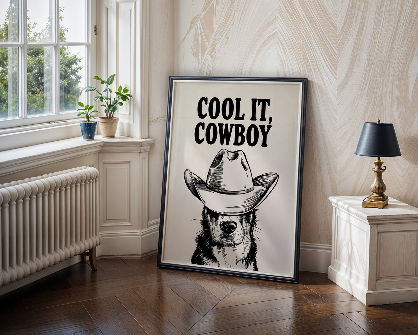 cool it cowboy dog Wall Art (Printable+Physical)