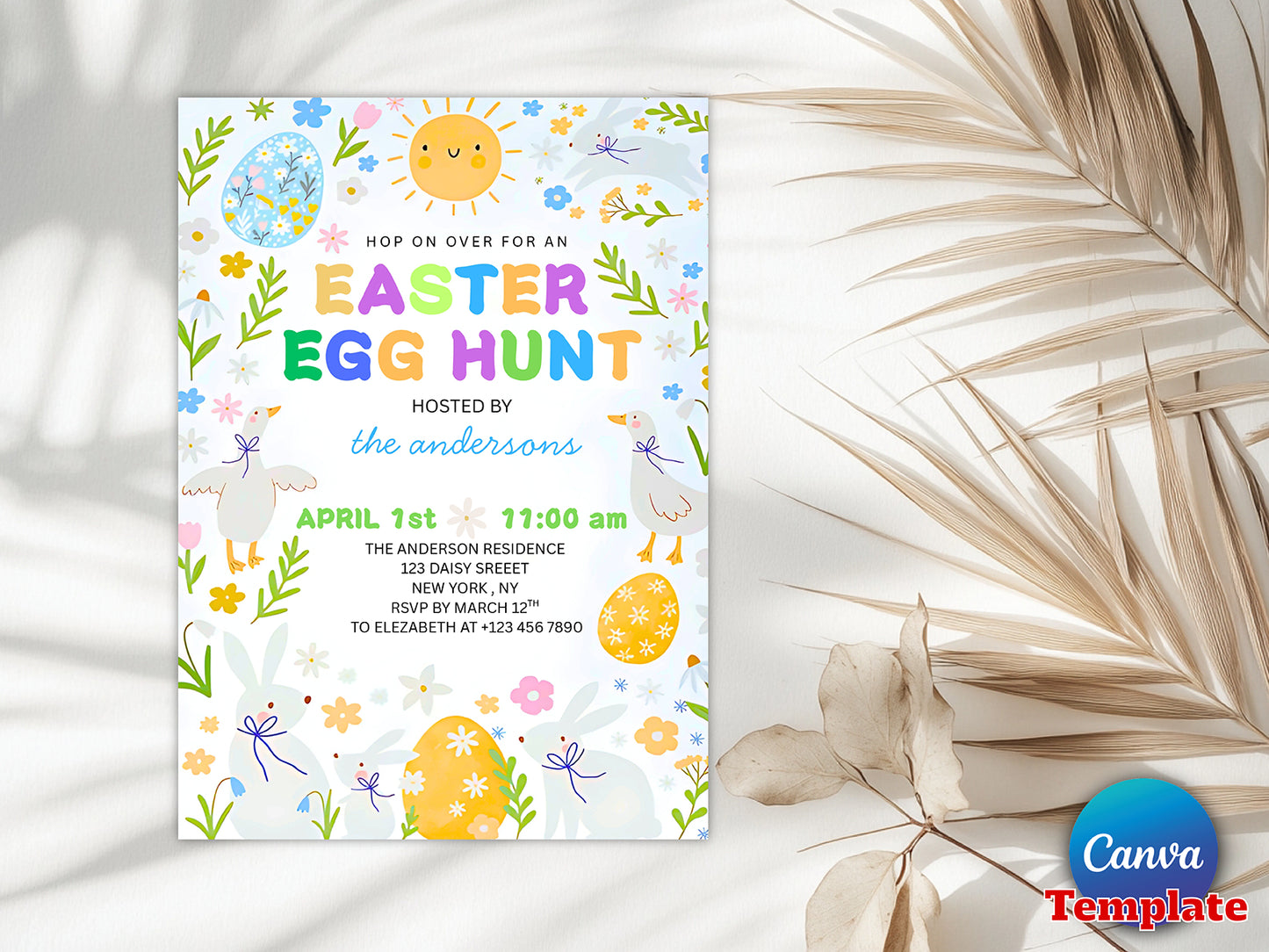 Easter Egg Hunt Invitation(Printable)