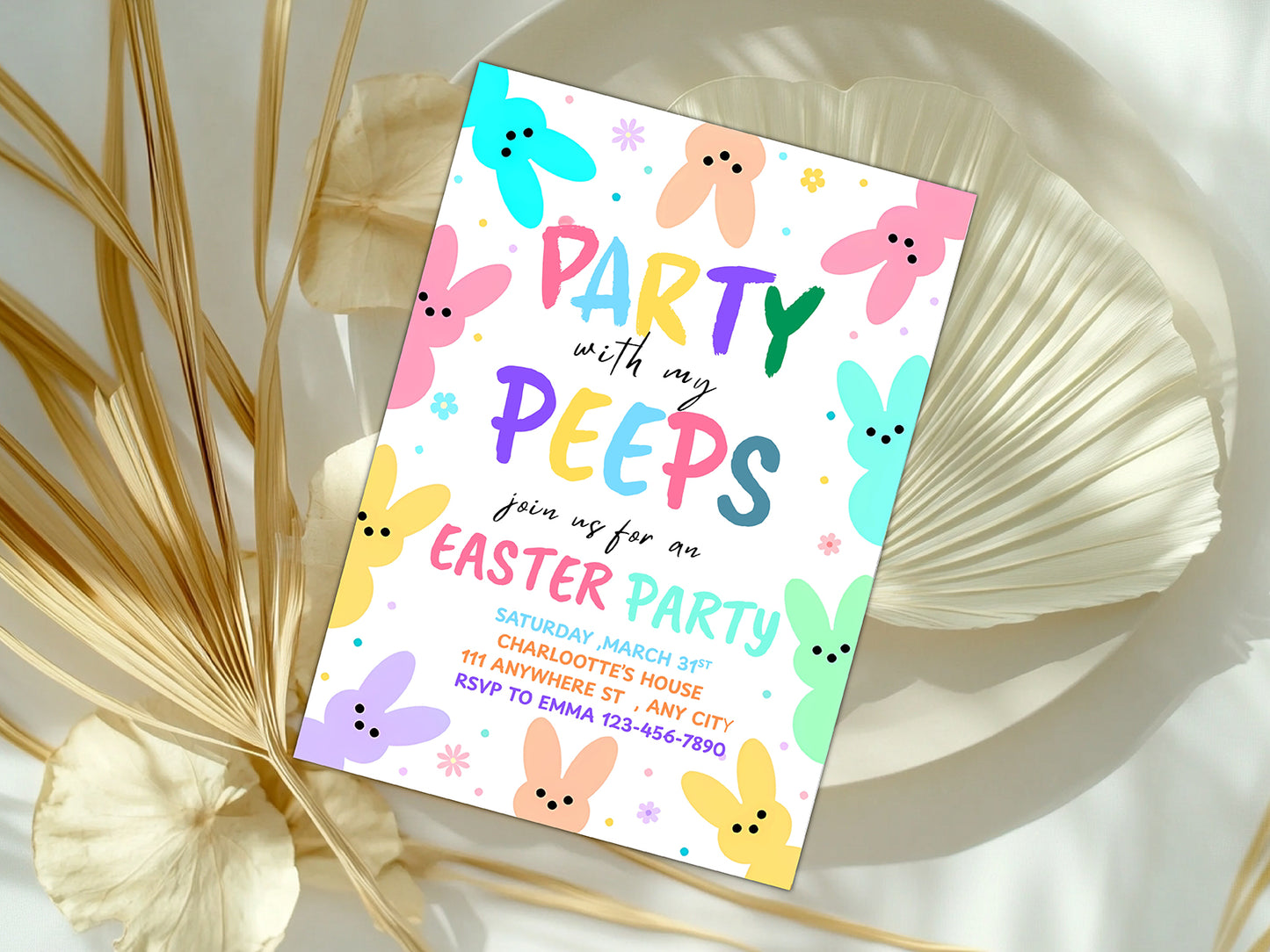 Easter Bunny Party Invite(Printable)