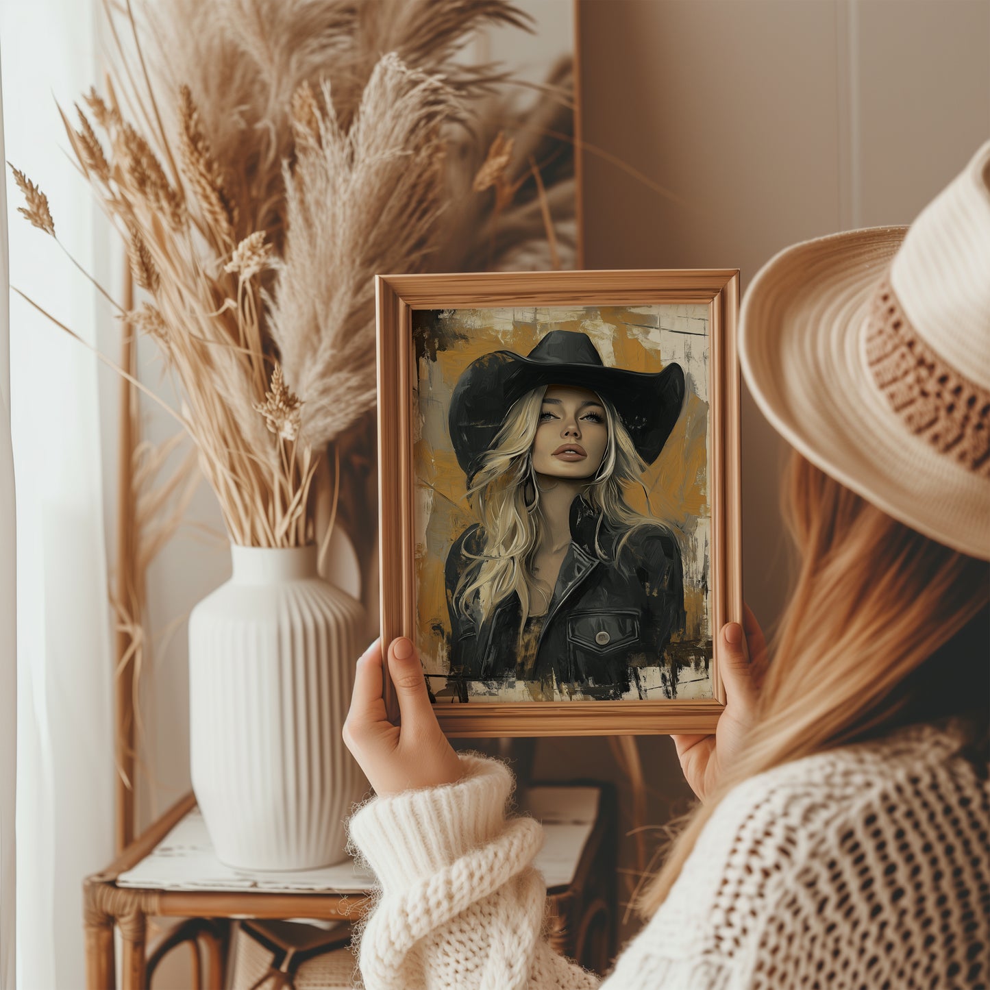 Cowgirl Painting Art Print Wall Art (Printable+Physical)