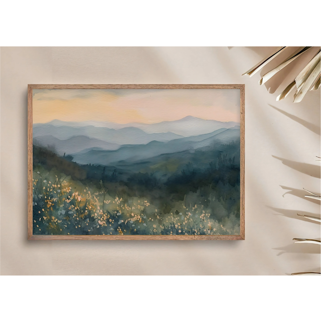Spring Flowers Mountain Art(Printable+Physical)