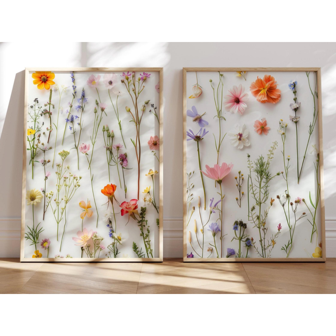 Pressed Flower Digital 2 Set Art(Printable+Physical)