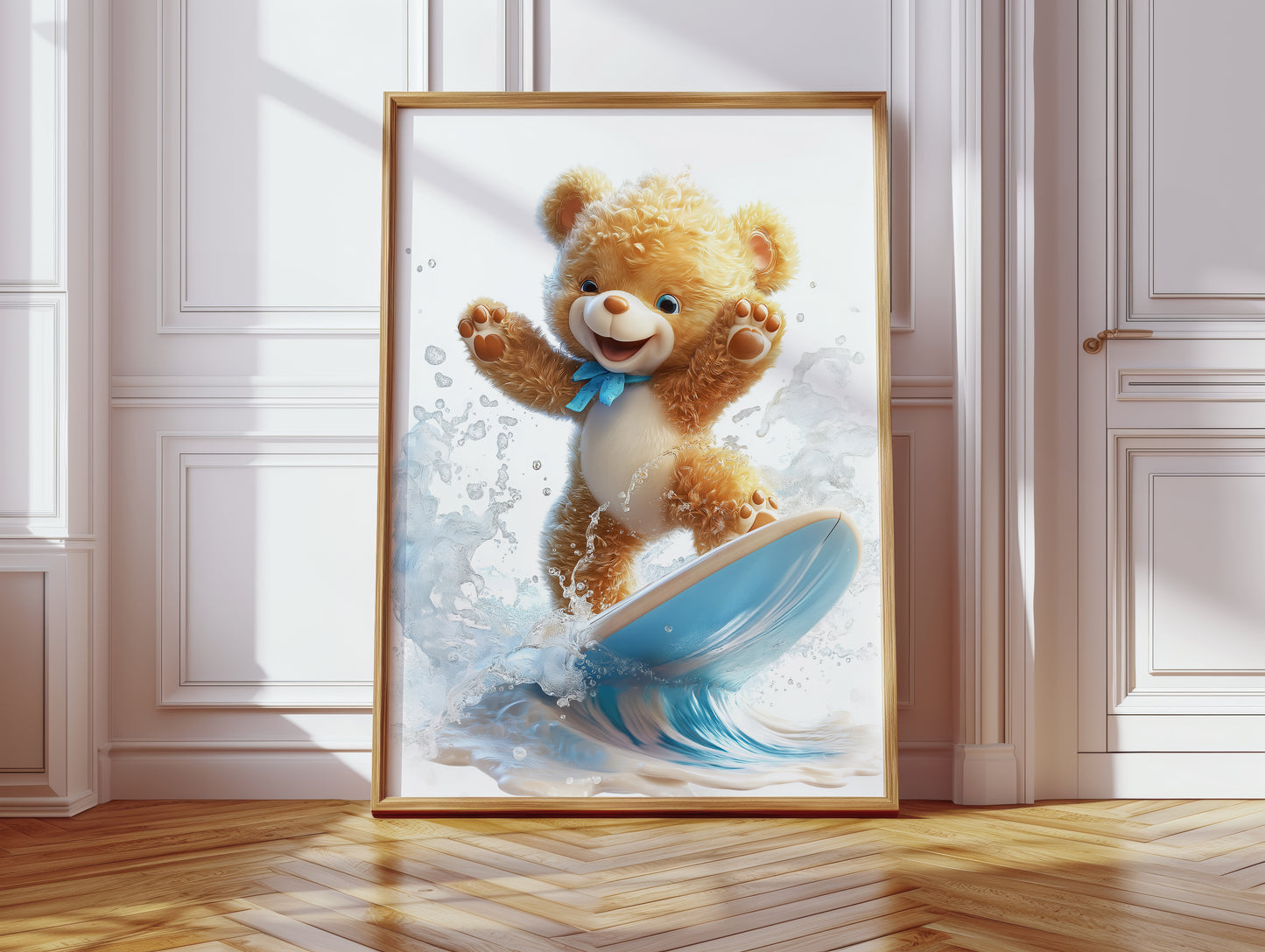 Big Wave Surfing Teddy Bear Digital Print(Printable+Physical)