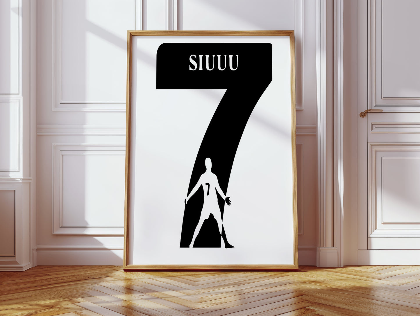 Cristiano Ronaldo CR7 Siuuu Celebration Minimalist Kids Room Wall Art (Printable+Physical)