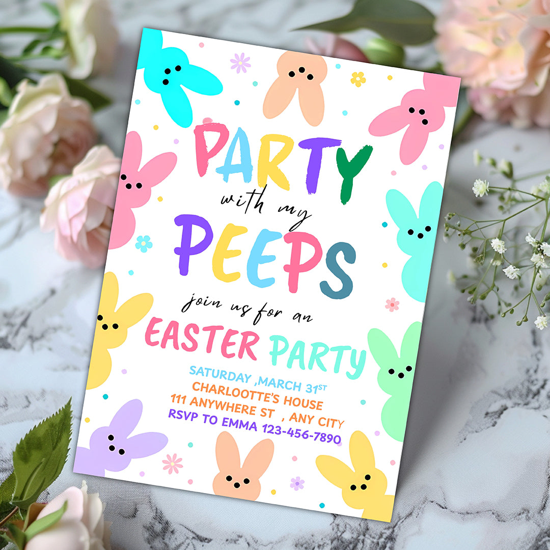 Easter Bunny Party Invite(Printable)