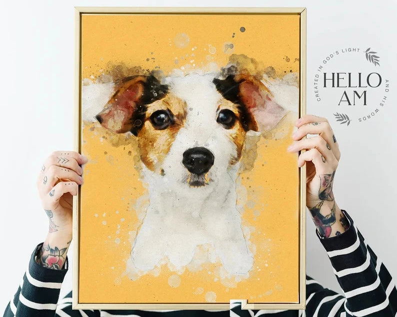 Custom Dog Portrait Watercolor,Painting Of Dog Custom, Watercolor Dog Art, Custom Dog Painting Canvas
