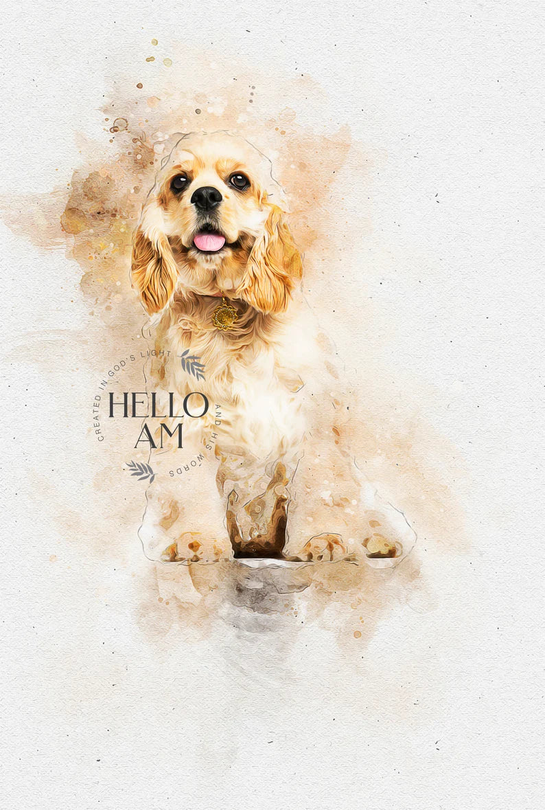 Custom Dog Portrait Watercolor,Painting Of Dog Custom, Watercolor Dog Art, Custom Dog Painting Canvas