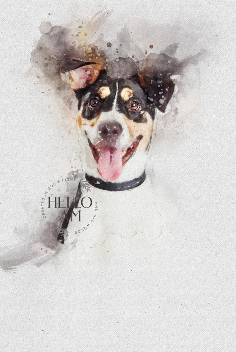 Custom Dog Portrait Watercolor,Painting Of Dog Custom, Watercolor Dog Art, Custom Dog Painting Canvas