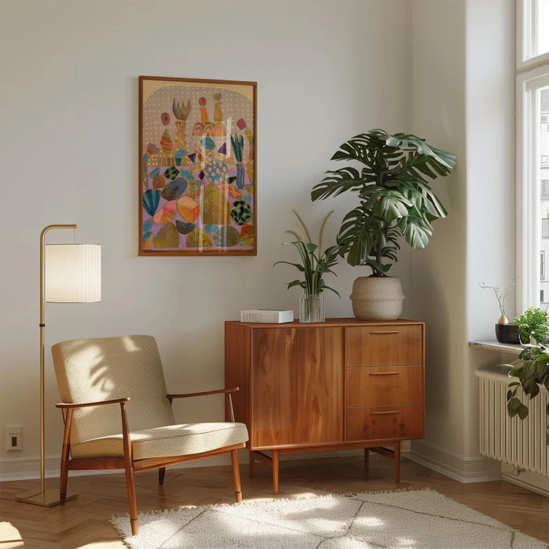 Midcentury Modern Colorful Wall Art(Printable+Physical)