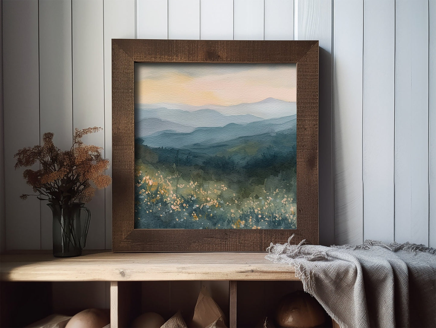 Spring Flowers Mountain Art(Printable+Physical)