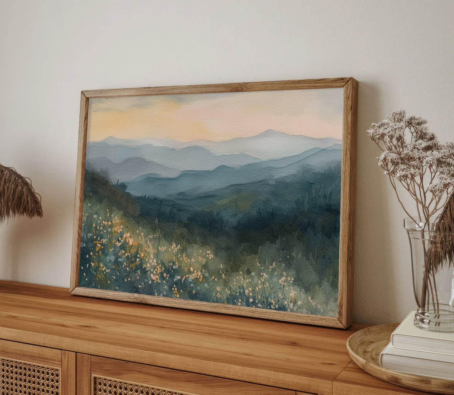 Spring Flowers Mountain Art(Printable+Physical)