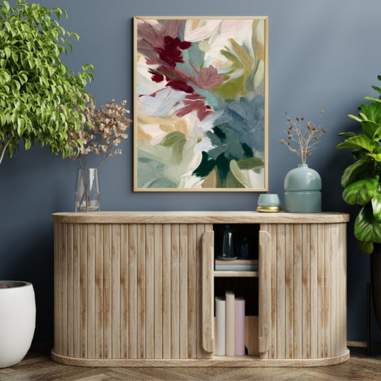 Moody Tones Abstract Flower Garden Wall Art(Printable+Physical)